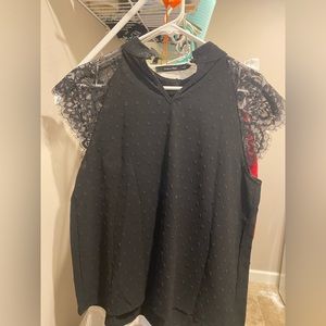 Cute ladies black lace top